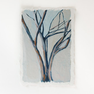 This is a blue original paintings by Weronika Zubek called blue tree 2 - small painting in standard