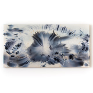 This is a blue original paintings by Christa Kimble called ebb & flow in standard