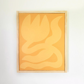 This is a yellow original paintings by Kate Sowinski called in full sunlight- original acrylic painting in standard