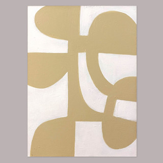 This is a beige original paintings by Ilana Greenberg called first impressions original artwork in standard