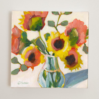 This is a multicolorassorted-colors original paintings by CONNIE COLLUM called aspen in standard