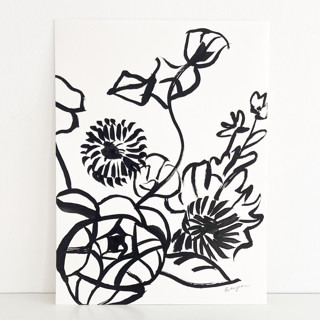 This is a black original paintings by Mary Gaspar called sumi fleurs in standard
