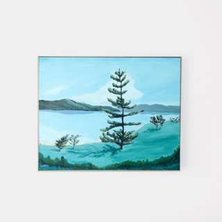 This is a multicolorassorted-colors original paintings by Lottie Aldarwish called a breathtaking hike in standard