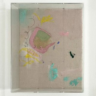 This is a multicolor mixed media by Nicole Simms called the details are getting fuzzy in standard