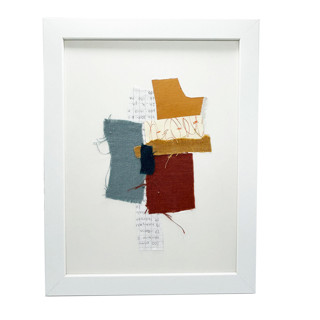 This is a green mixed media by Pippin Schupbach called textile no 12 in standard