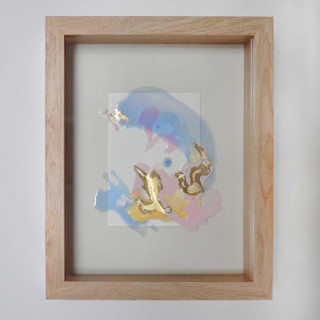 This is a blue mixed media by Christine Olmstead called for color's sake #12 in standard