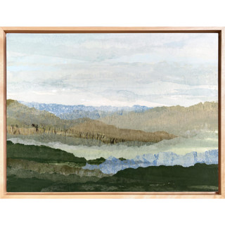 This is a green mixed media by Lara Eckerman called saltwater reverie landscape in standard