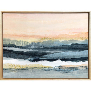 This is a blue mixed media by Lara Eckerman called dusk reflections landscape in standard