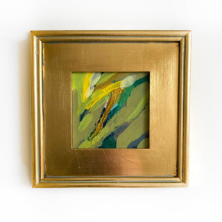 This is a green mixed media by Jessalin Beutler called fresh start in standard