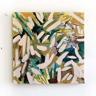 This is a beige mixed media by Jessalin Beutler called jungle out there in standard