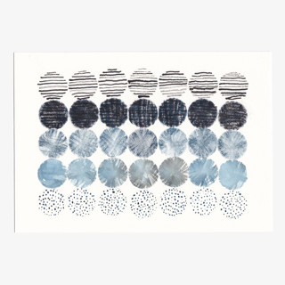 This is a blue mixed media by Danushka Abeygoda called meditation circles 03 in standard