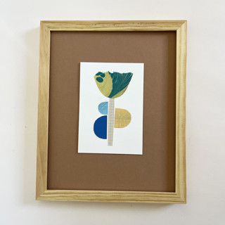 This is a blue mixed media by Morgan Kendall called mod tulip #5 in standard