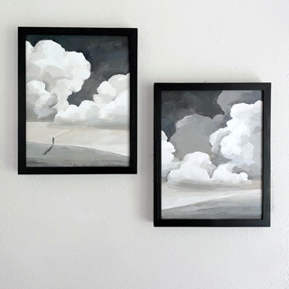 This is a white mixed media by Khara Ledonne called holding on in standard