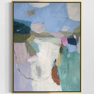 This is a multicolor mixed media by Sarah Mankin called the beauty of being rebuilt - 36x48 - original painting in standard