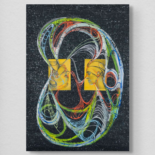 This is a multicolor mixed media by Nerea Azanza called cyborg.iam in standard