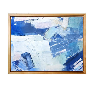This is a blue mixed media by AlisonJerry called transparency ii in standard