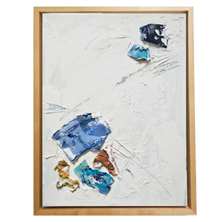 This is a blue mixed media by AlisonJerry called see the blue in white in standard