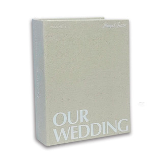 This is a beige wedding gifts by The Ceremony Club called wedding photo album in classic linen in standard