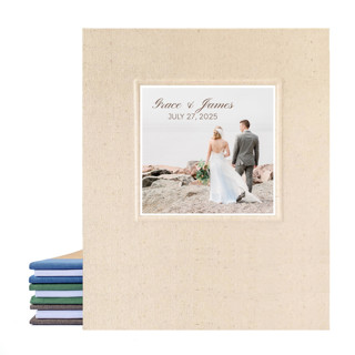 This is a multicolorassorted-colors wedding gifts by Transient Books called wedding photo booth guest book & photo album | your photo on cover | variety of colors in standard