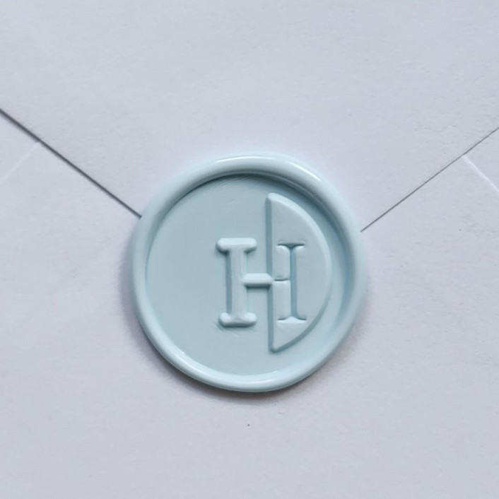 Customizable Color "H" Monogrammed Self-adhesive Wax Seals, Set of 5