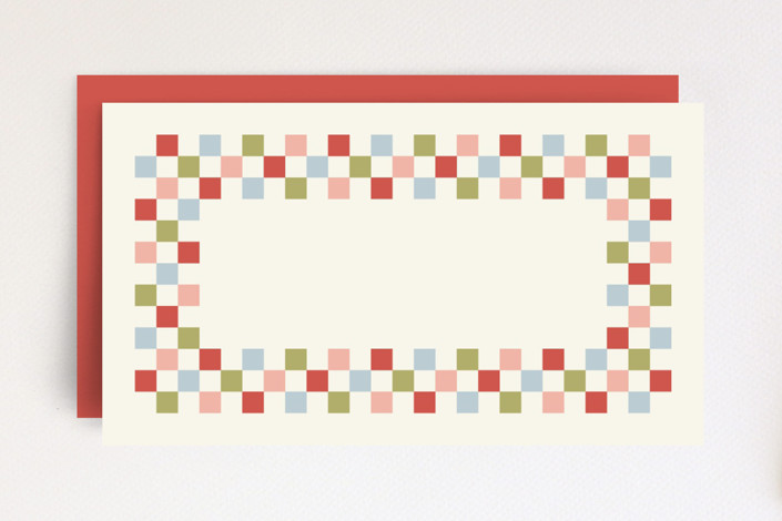 Checkered Christmas Place Card