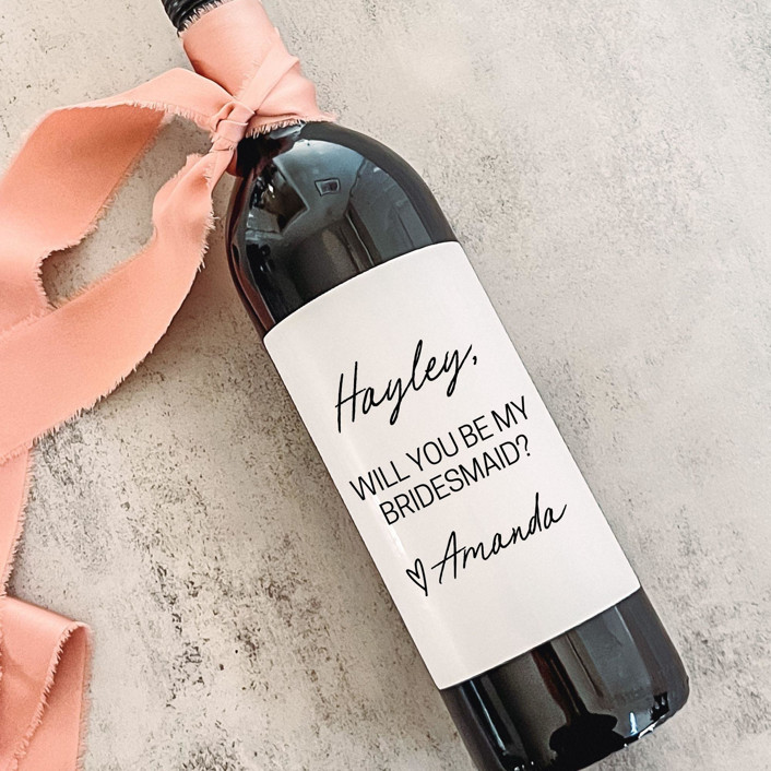 Personalized Bridesmaid Gift Wine Label