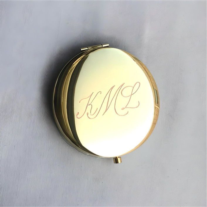 Engraved Compact Mirror Monogram