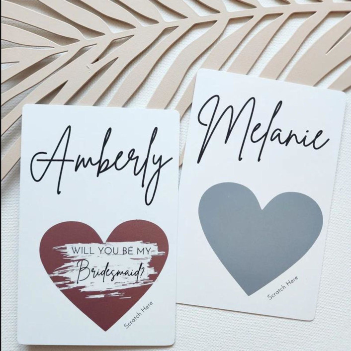 Minimalist Bridesmaid Proposal Scratch Off FLAT Card