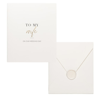This is a white bridesmaid gifts by Plan Chicly called spouse greeting card- wife in standard
