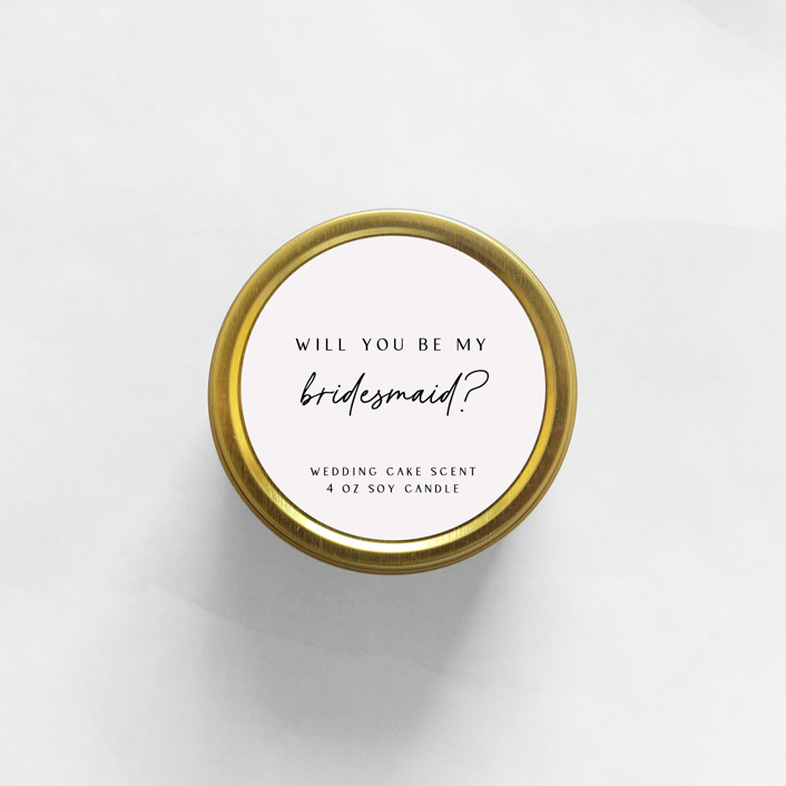 Will You Be My Bridesmaid Soy Candle | Gold Travel Tin