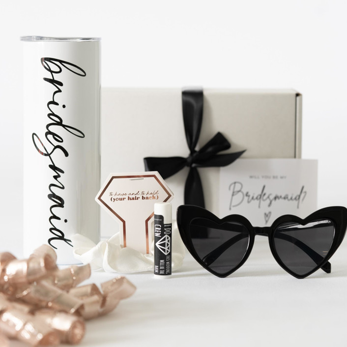 Black and White Bridesmaid Proposal Gift Bridesmaid gifts by Kyla