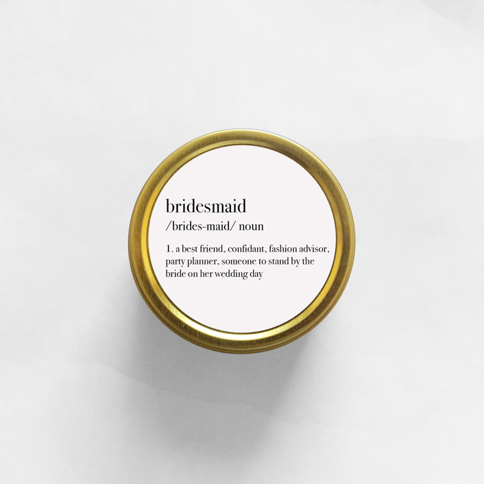 Bridesmaid Definition Soy Candle | Gold Travel Tin