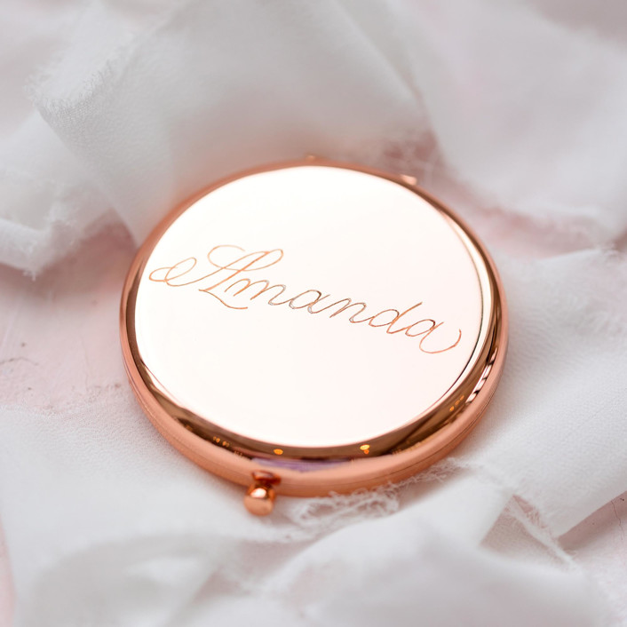 Compact Mirror Engraved B