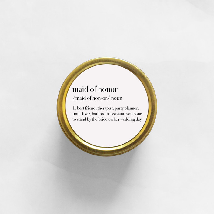 Maid of Honor Definition Soy Candle | Gold Travel Tin
