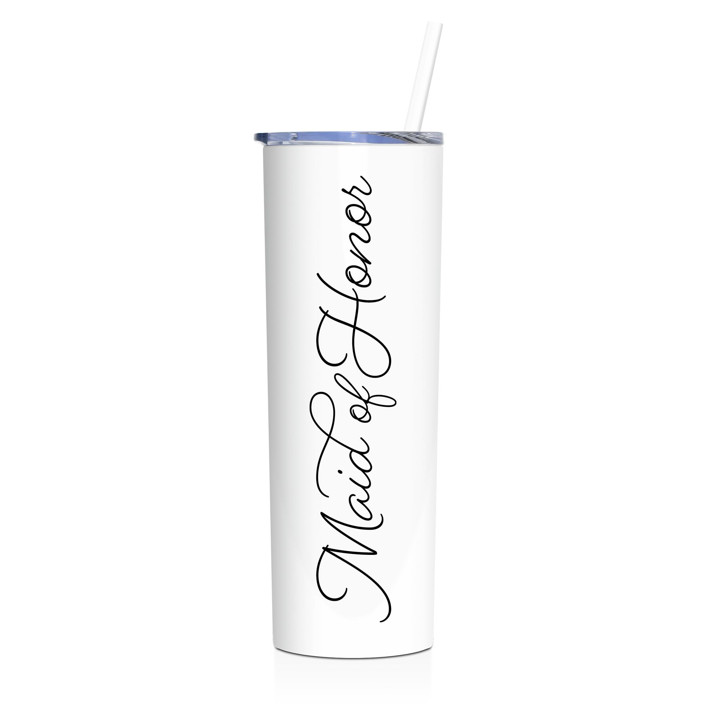 Maid of Honor Tumbler | White | 20 Ounce Stainless Steel