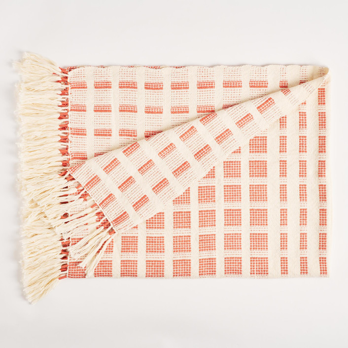 Baru Small Throw  Terracotta Red