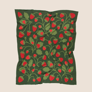 This is a blue throw blankets by Superstitchous called strawberry throw blanket in standard
