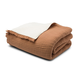 This is a brown throw blankets by HOUSE NO.23 called alaia sherpa throw - sedona in standard