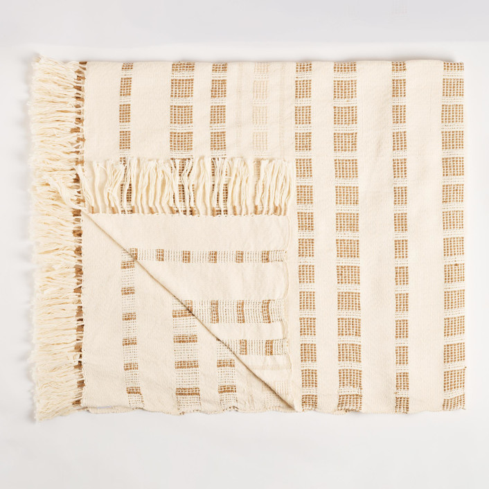 Cumbia Large Throw Earth Brown & Cream