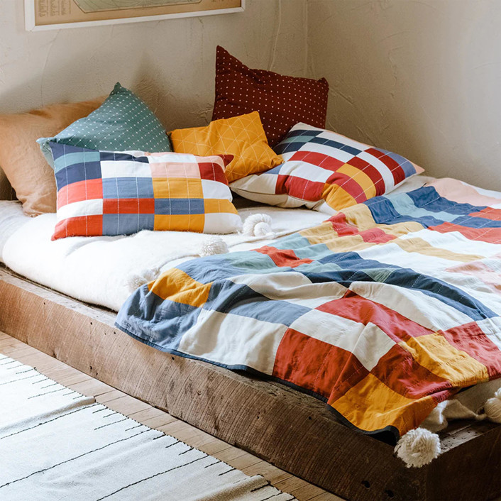 Anchal Multi-Check Quilt Throw
