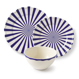 This is a blue tableware by Maison Madison called mafalda 12 piece set with cereal bowl in standard