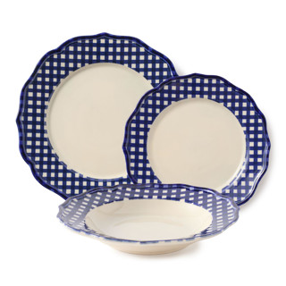 This is a blue tableware by Maison Madison called beatrix 12 piece set with pasta bowl in standard