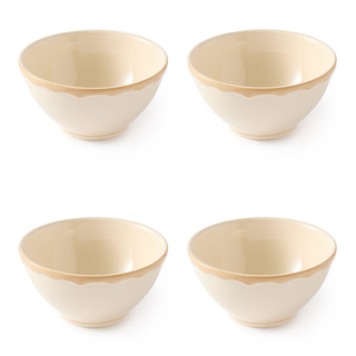 This is a beige tableware by Maison Madison called colette 6'' cereal bowl set of 4 in standard