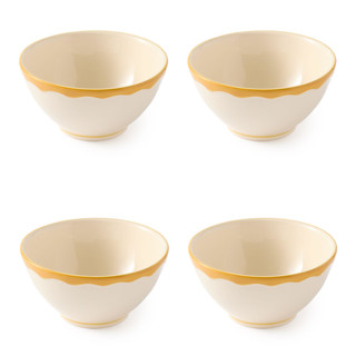 This is a yellow tableware by Maison Madison called giovanna 6'' cereal bowl set of 4 in standard