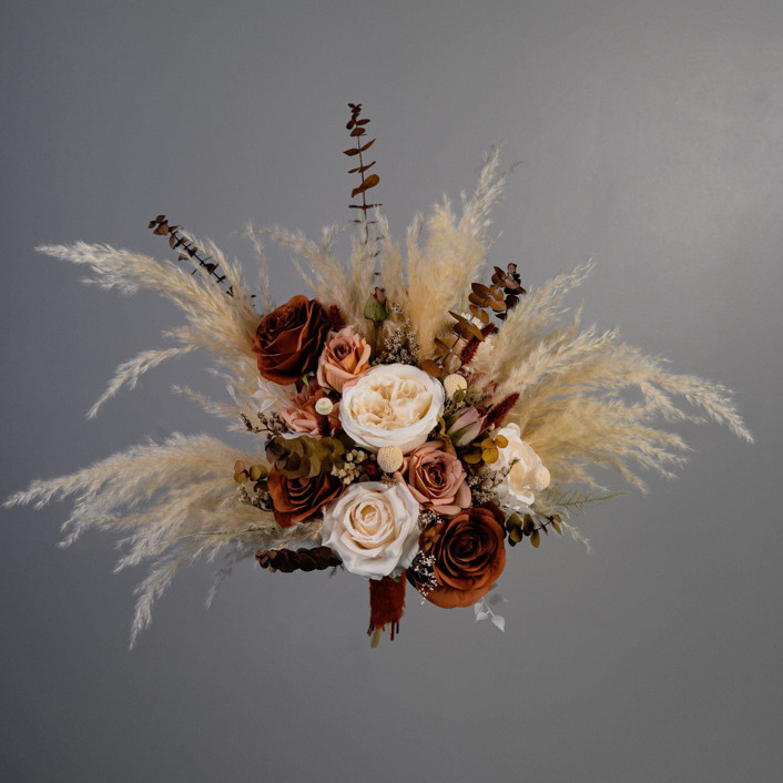 Bohemian Burnt Orange Bouquet Bridesmaids
