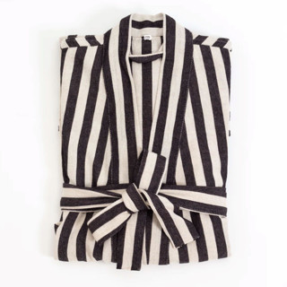 This is a black direct from artists by Powered By People called turkish zebra bath robe - extra large in standard