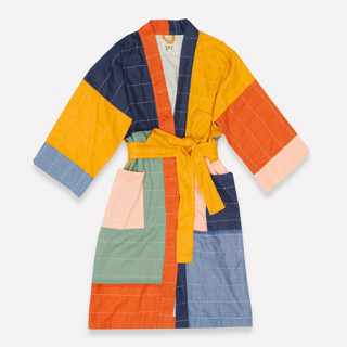 This is a multicolor direct from artists by Anchal called colorblock cotton robe - small in standard