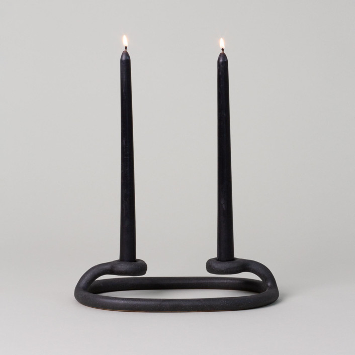 SIN Duo Candlestick Holder, Black