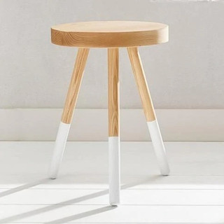 This is a white accent furniture by Alex Cordell called dining stool in standard