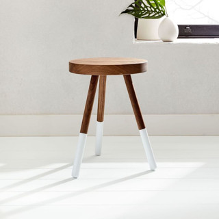 This is a white accent furniture by Alex Cordell called dining stool in standard